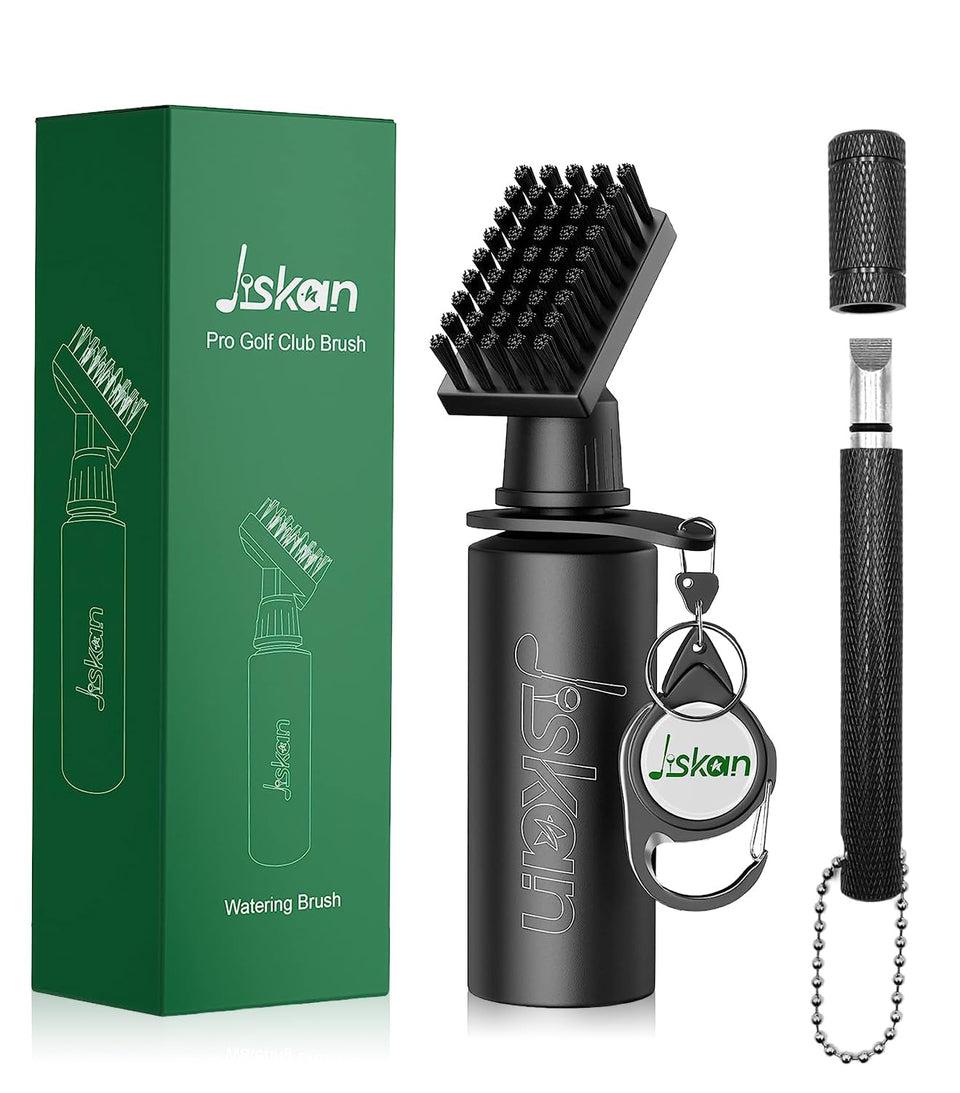 Jiskan Pro Golf Club Cleaner Brush with bottle cleans grooves for precision