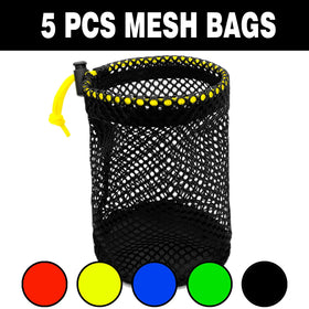 JKL yellow mesh golf bag with drawstring for quick access