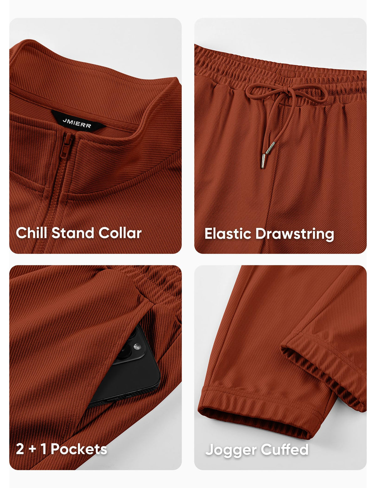 JMIERR long-sleeve loungewear set in fall colors, ideal for cozy days and casual moments.