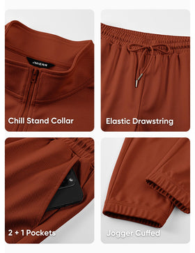 JMIERR long-sleeve loungewear set in fall colors, ideal for cozy days and casual moments.
