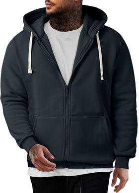 JMIERR men’s fleece zip hoodie front view for everyday casual wear