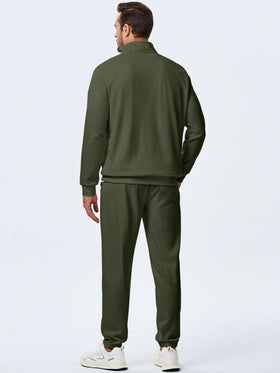 JMIERR joggers elastic waist with front pockets in green, practical for errands.