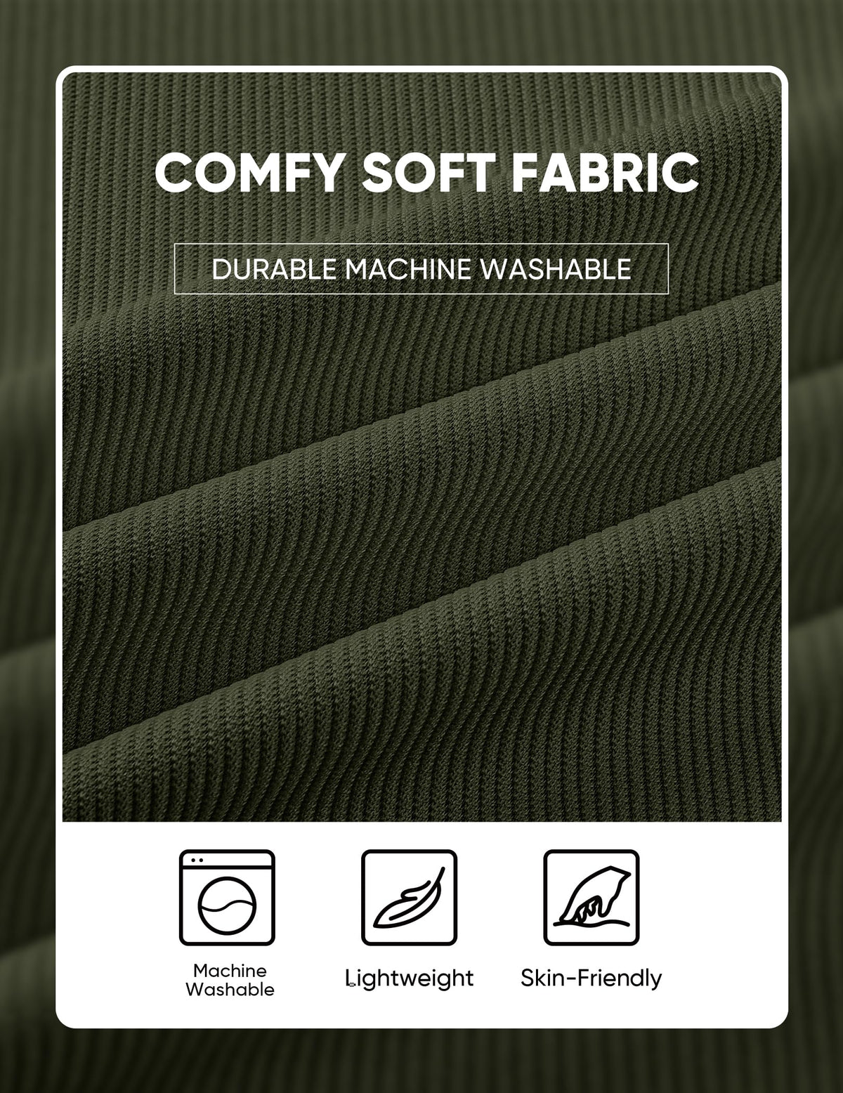 JMIERR fabric closeup of twill green, soft yet durable for everyday use.
