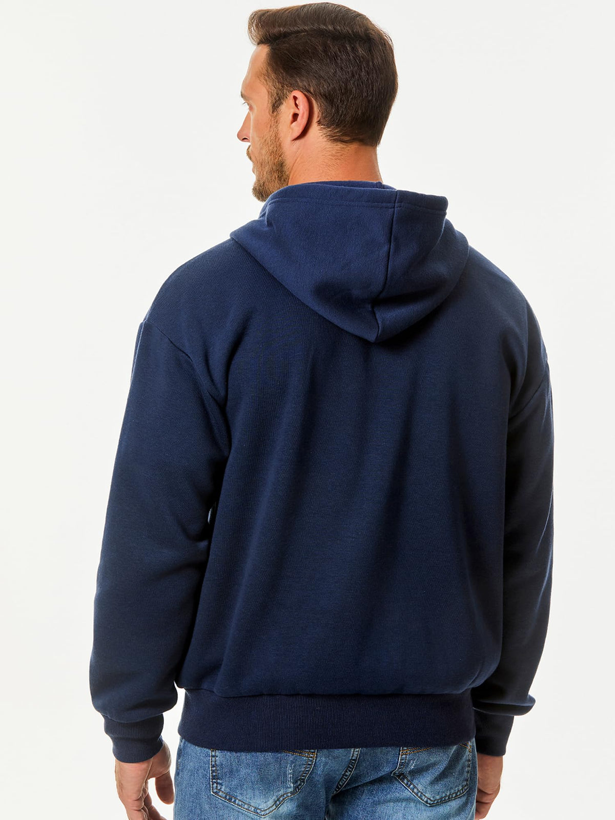 JMIERR hoodie blue back view highlighting versatile style for daily outings