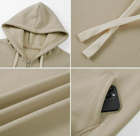 JMIERR close-up of fleece hoodie showing pocket detail