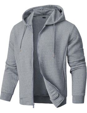JMIERR men's fleece hoodie with front zip and pockets for everyday comfort