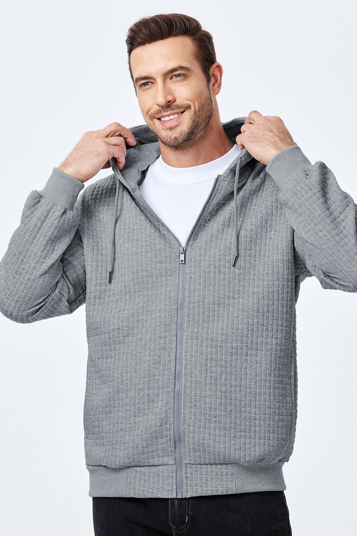 JMIERR fleece hoodie with hood and drawstring for adjustable warmth