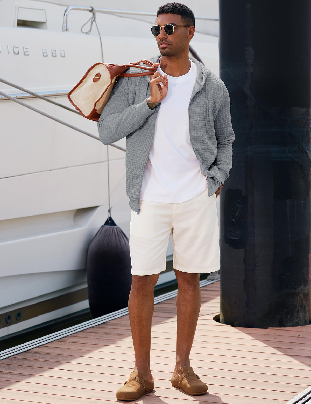 JMIERR knit fabric fleece hoodie offers soft feel and stretch