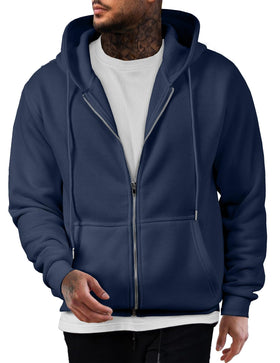JMIERR men's full-zip hoodie Sail Blue front view for everyday comfort and versatility.