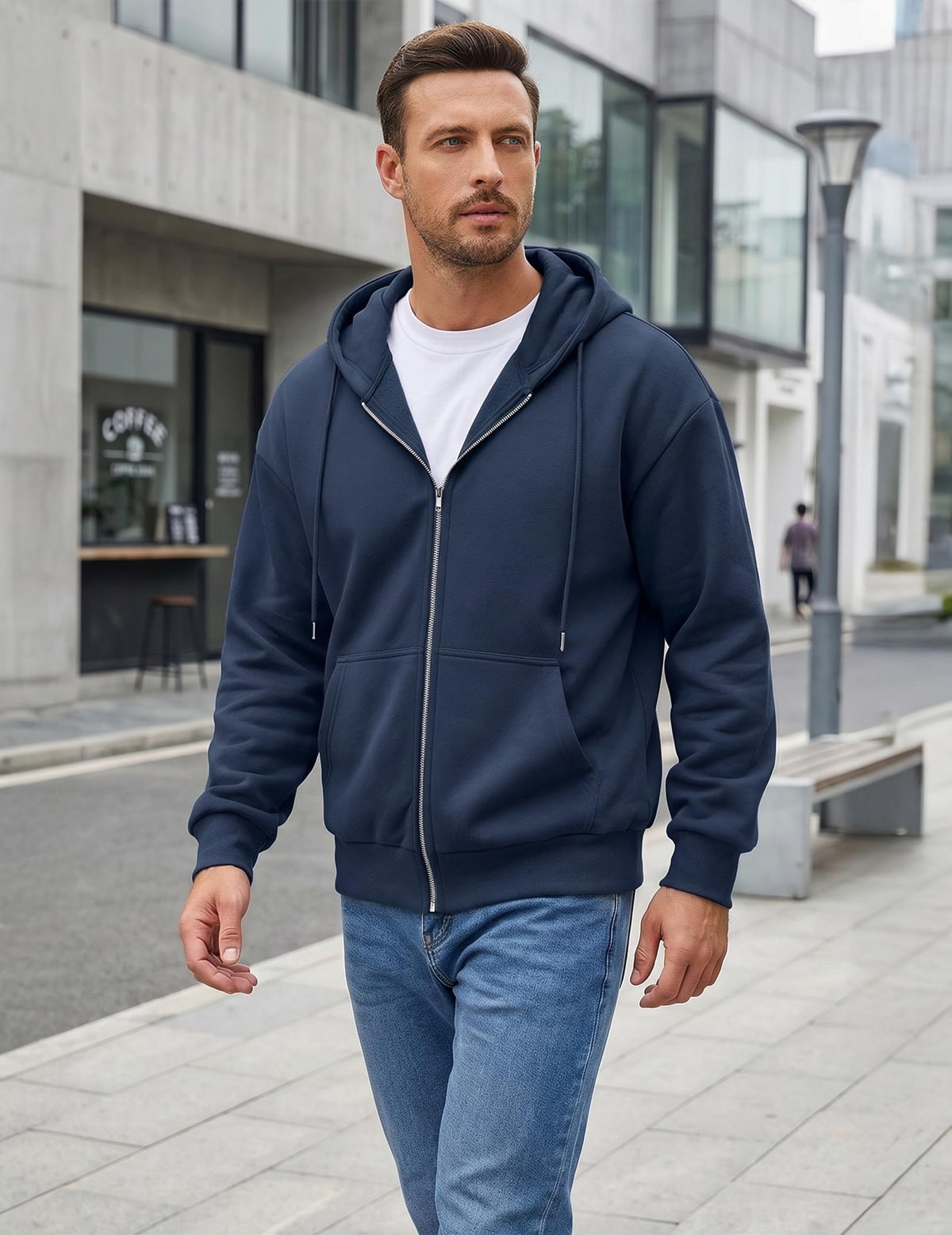 JMIERR hoodie Sail Blue stretch cuffs for easy movement.