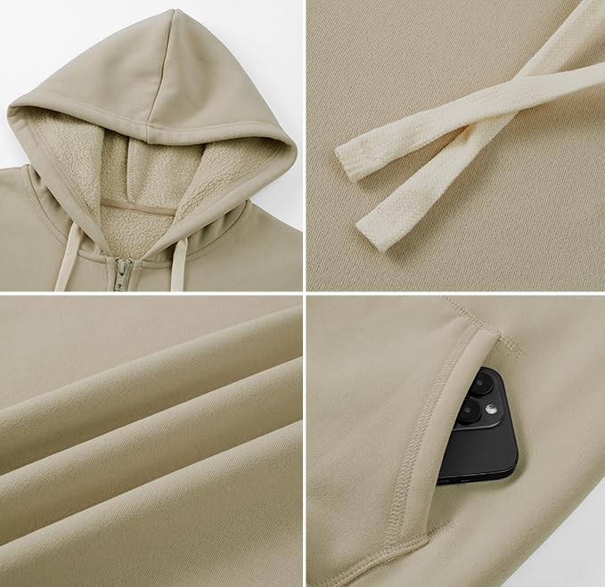 JMIERR men's hoodie front pocket detail for everyday convenience.