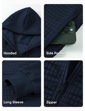 Navy color option of JMIERR hoodie complements multiple outfits.