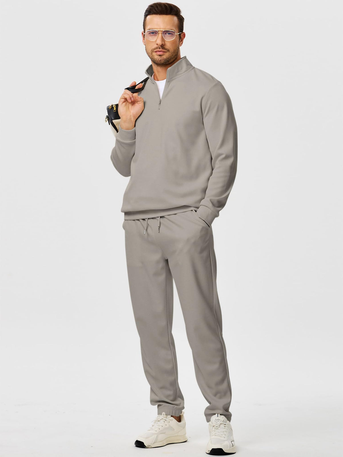 JMIERR travel-ready grey twill set, easy packing and comfort