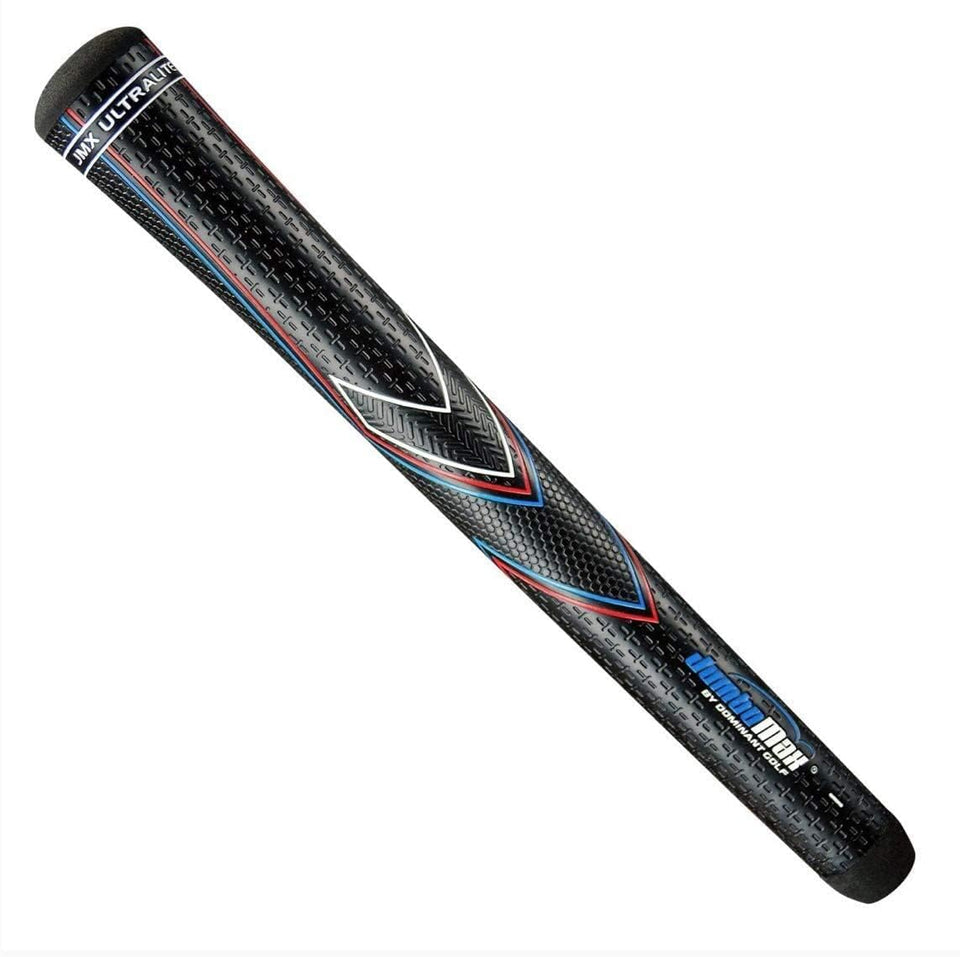 JMX Ultralite tapered oversized grip with RWB pinstripes improves feel and control.
