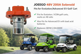 JOEEGO 48V 200A solenoid for Turfman 200/800/1000 in a golf cart setup