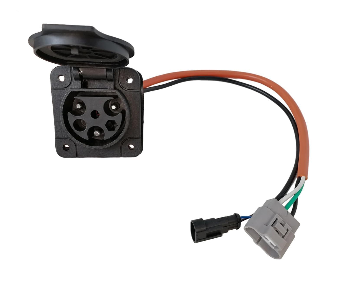 JOEEGO charger receptacle with auto shutoff and 20-inch lead for D3 and D5 golf carts.