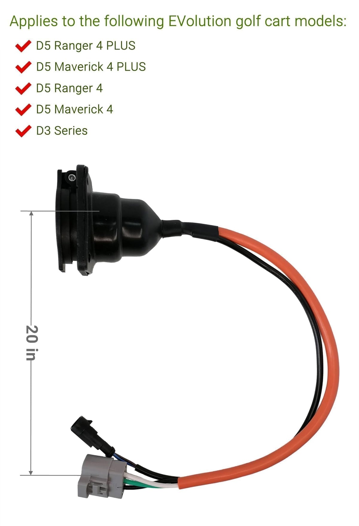 JOEEGO D3/D5 EV golf cart receptacle ready for simple replacement.