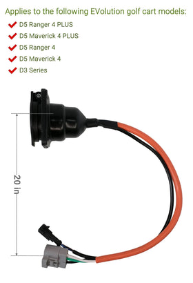 JOEEGO D3/D5 EV golf cart receptacle ready for simple replacement.