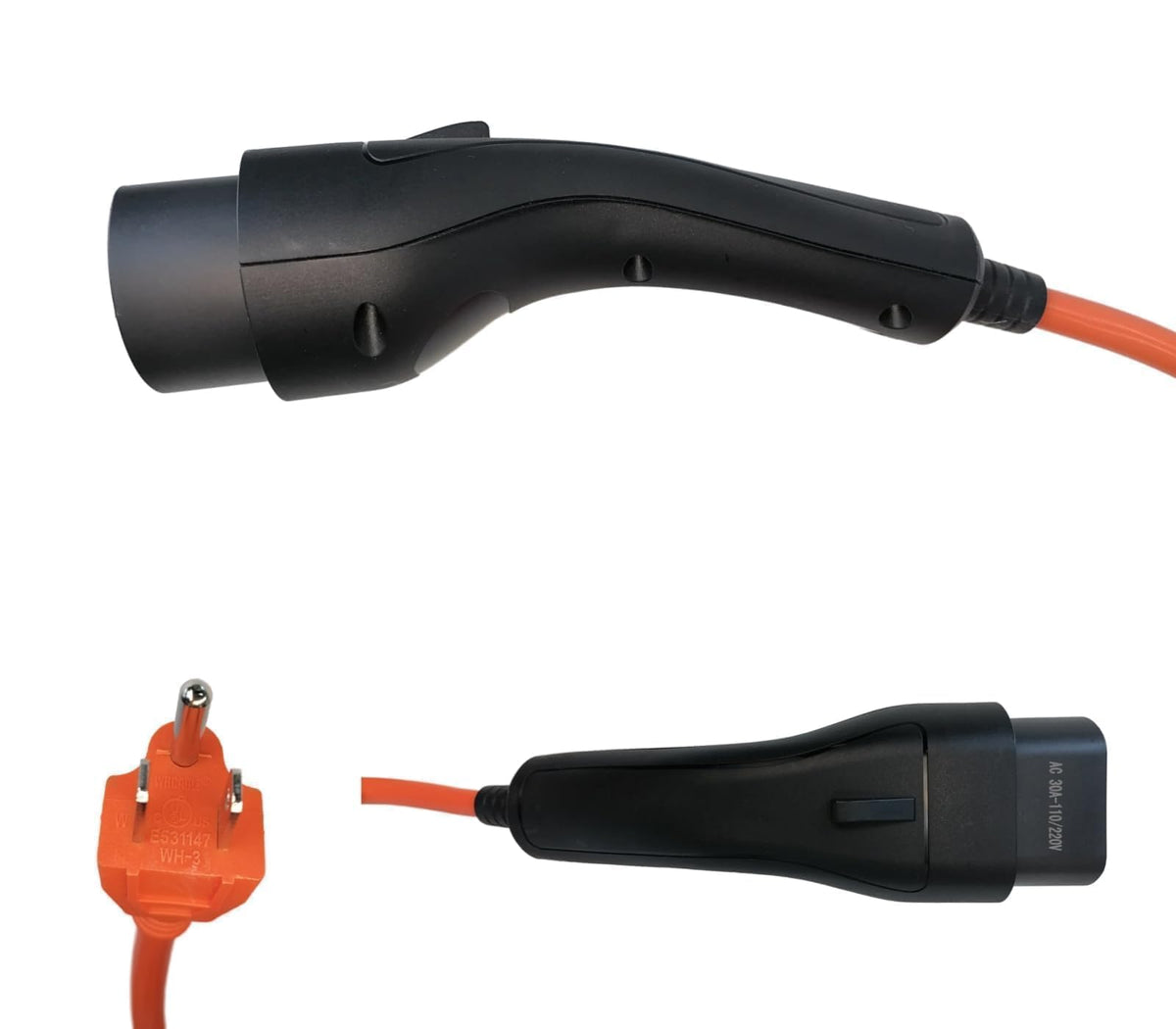 JOEEGO 30A cord supports 110-220V charging for versatile golf carts.