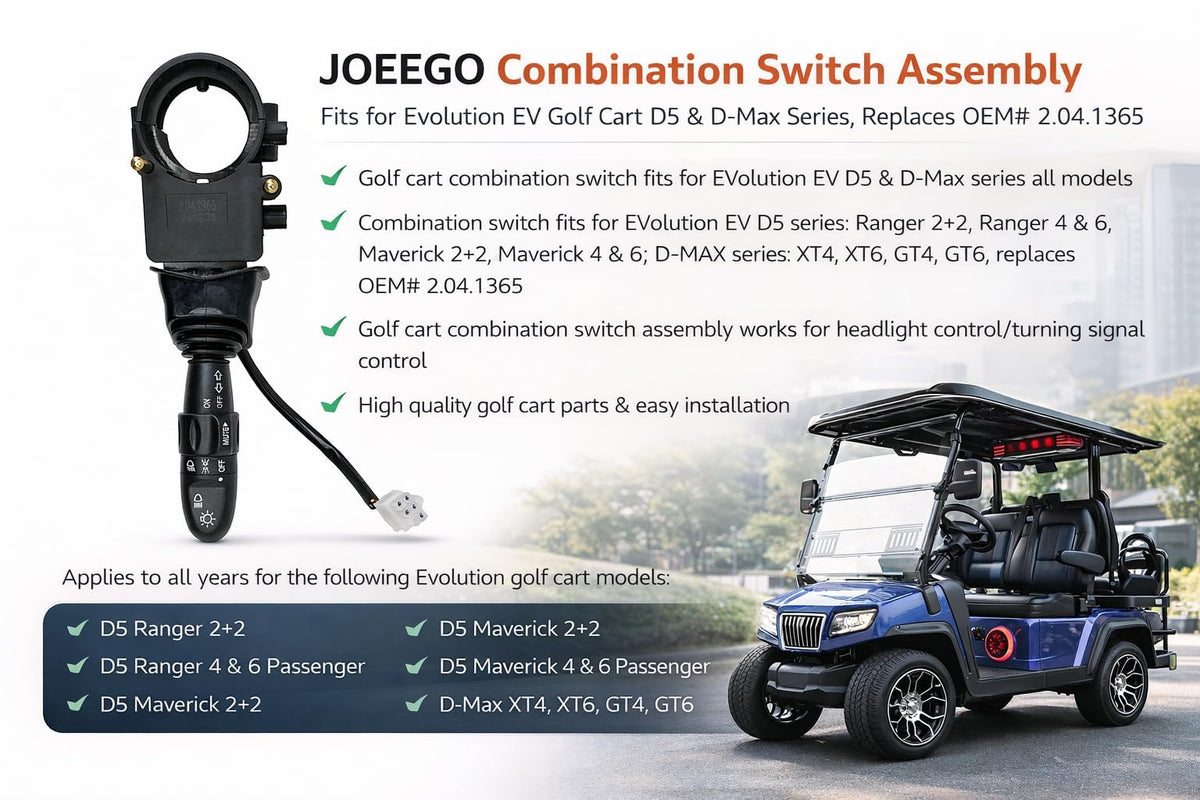 JOEEGO D5/D-Max combination switch with wiring harness included for quick fit.