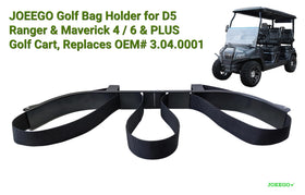 Keeps two golf bags securely in place during cart movement.