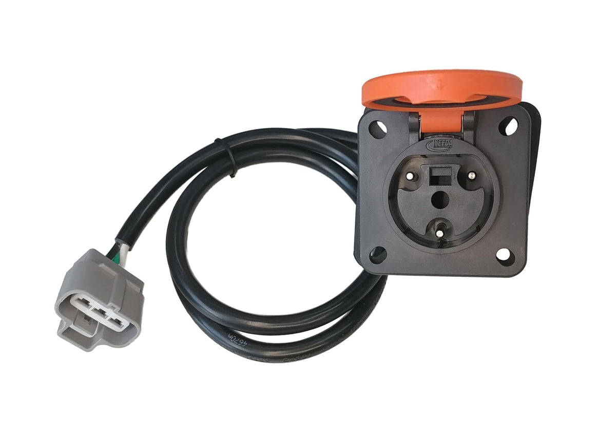 JOEEGO Y-30 charger receptacle front view for golf carts, showcasing sturdy build