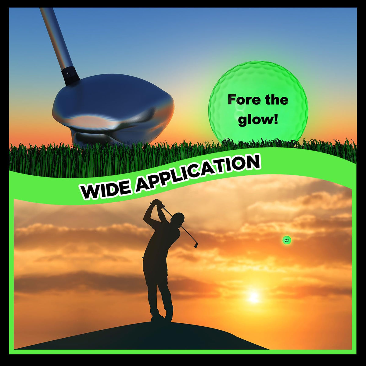 JolliLudo glow golf ball during night practice glow in the dark sessions