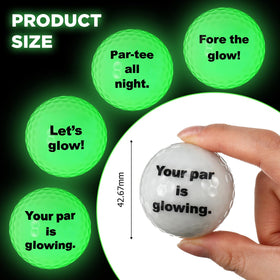 JolliLudo glow golf ball style A with engraved words for night play
