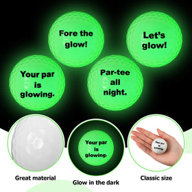 JolliLudo glow golf ball style B features funny words for social rounds