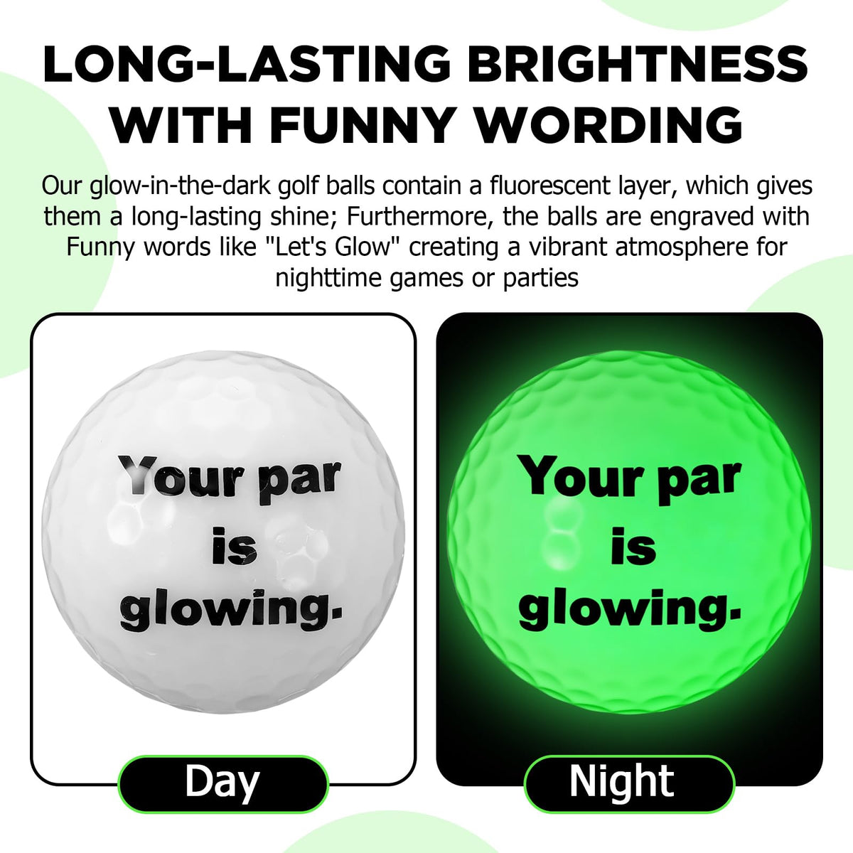 JolliLudo glow golf ball style D with soft core for authentic feel