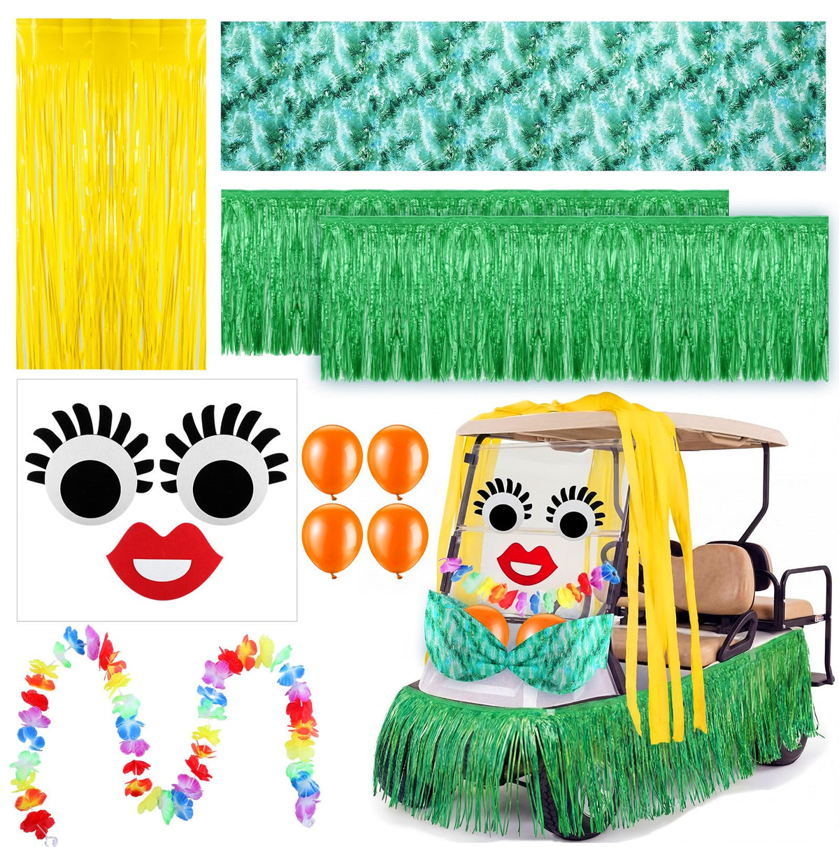 JolliLudo oversized Hawaiian bra decor enhancing parade visuals and photos
