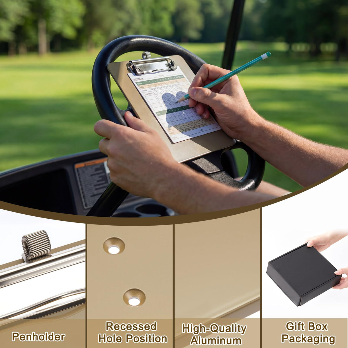 JolliLudo universal-fit scorecard holder compatible with EZGO, Club Car and more