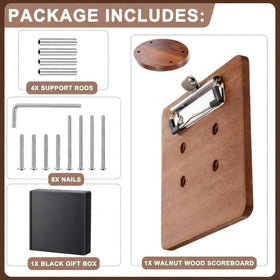 JolliLudo walnut scorecard slot with pencil holder keeps notes handy.