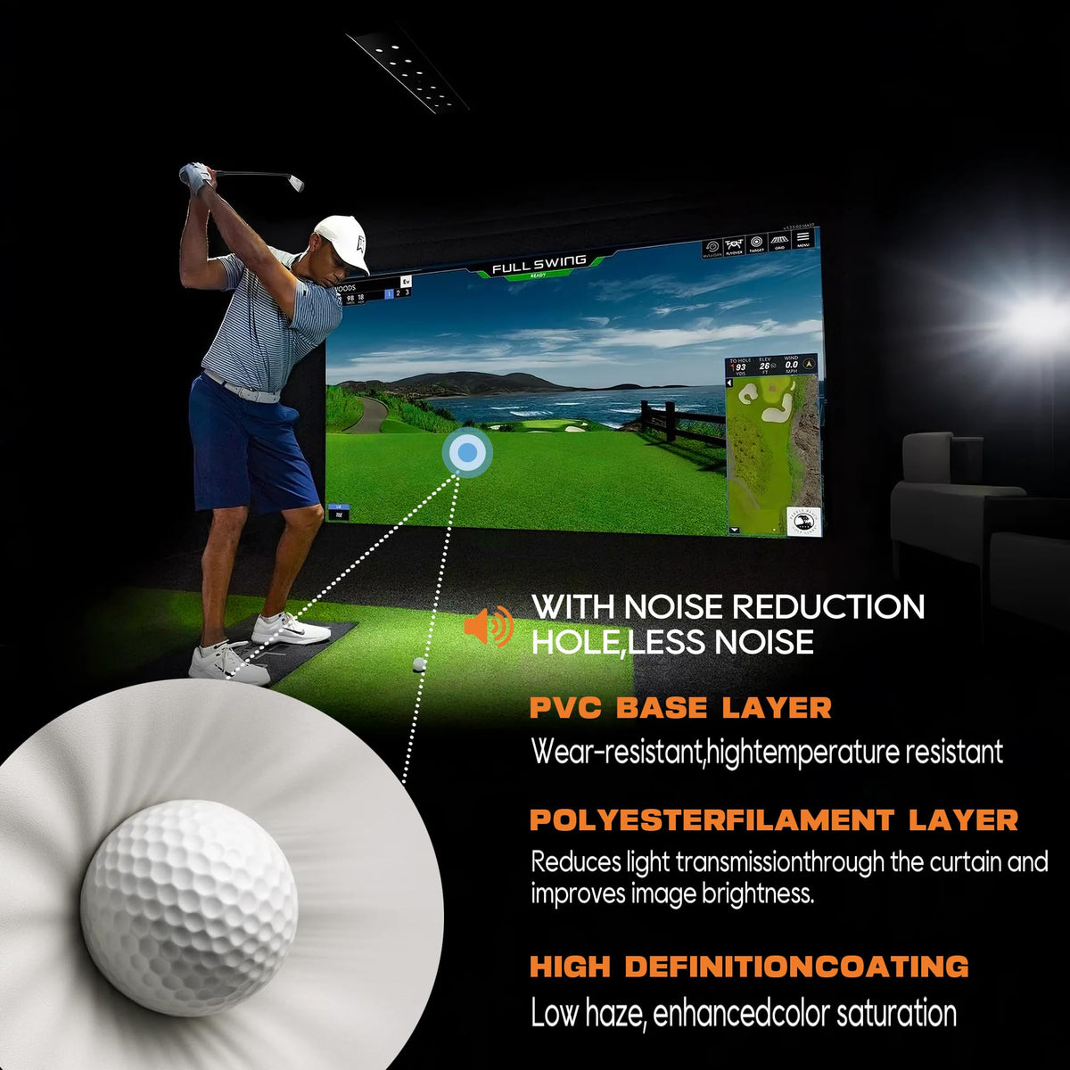 Joogto golf impact screen side mounting highlights easy installation and secure corner fixation.