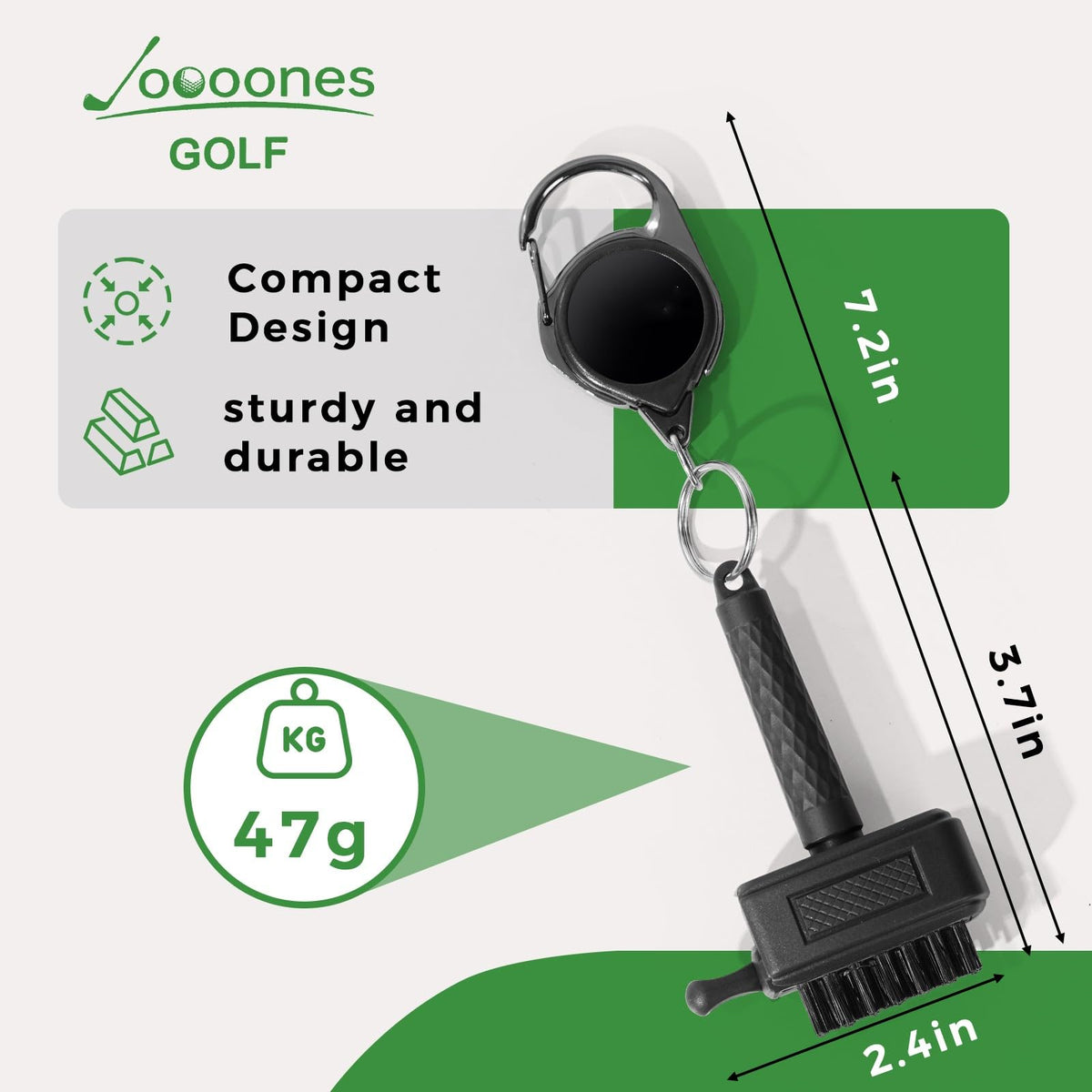 Joooones 30-inch retractable cord provides secure, hands-free storage.