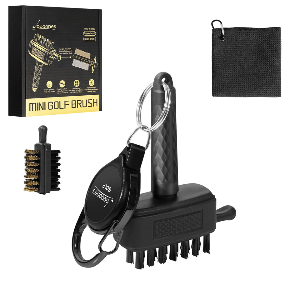 Joooones golf club cleaning kit mini brush with retractable buckle for quick access.