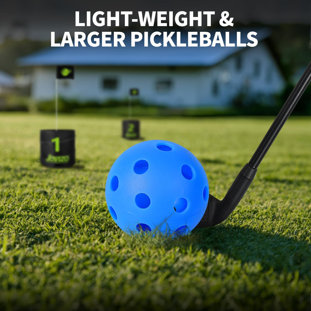 Jovizo flags and tees provide a complete course setup.
