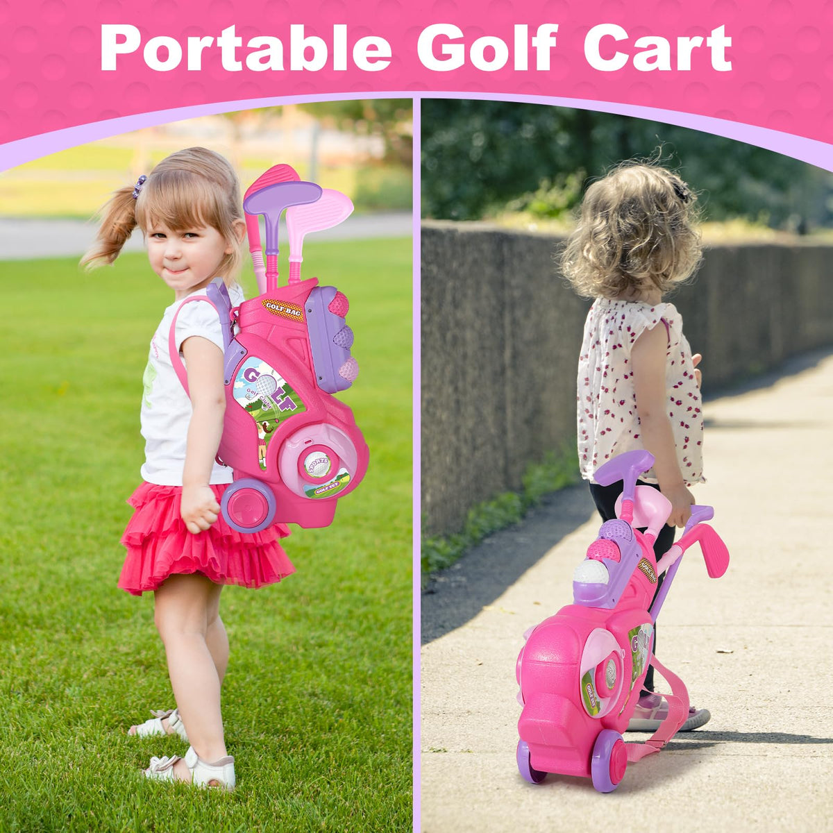 Jovizo detachable shoulder strap for easy carrying by little hands.