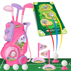 Jovizo toddler golf cart with retractable handle for easy pulling and transport