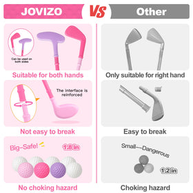 Jovizo three piece golf clubs with detachable heads for flexibility.