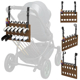JOXPRING golf stroller attachment shown mounting on a stroller for quick setup