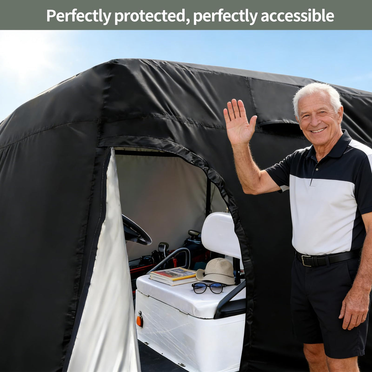 Joymo 144 x 54 x 76 inch cover protects your golf cart