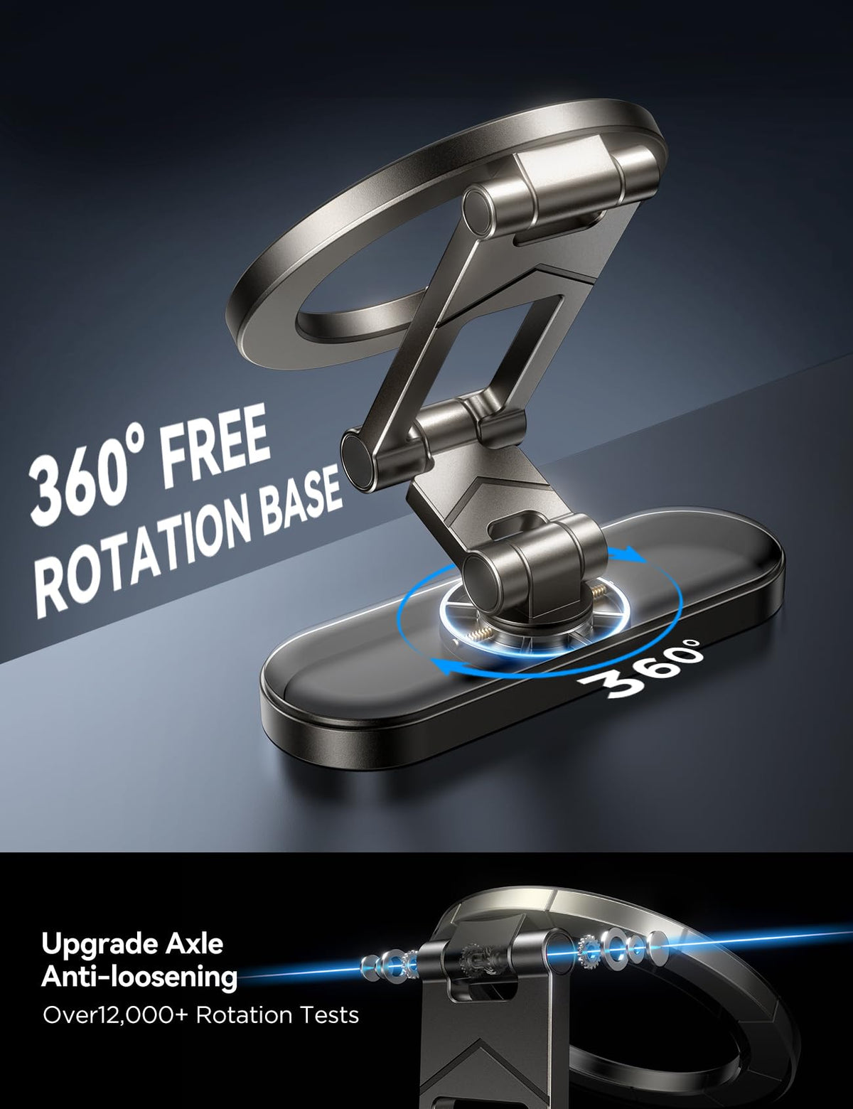 JOYROOM golf cart magnetic holder compatible with iPhone 12–17 and non-MagSafe devices.