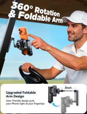 JOYROOM golf cart phone holder 1s install for quick setup between holes.