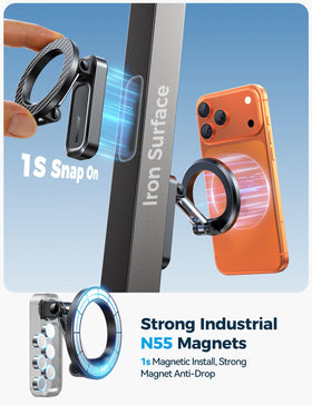 JOYROOM magnetic golf cart phone holder arm adjustment showing flexible viewing angle