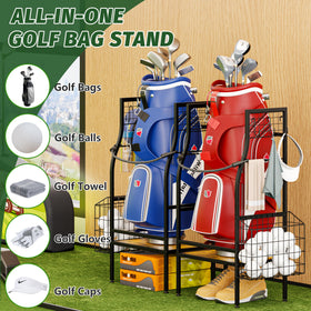 Jsskeeim Golf Bag Organizer with anti-tip strap stabilizes the bag during use