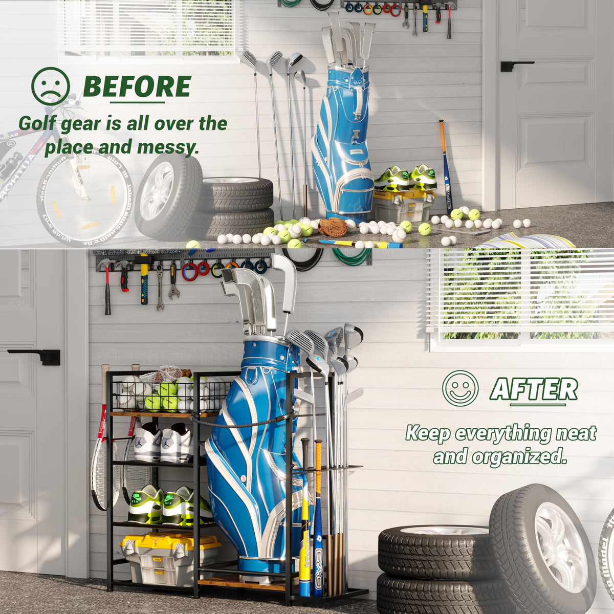 Reinforced bottom and anti-tip strap ensure stability on uneven floors.