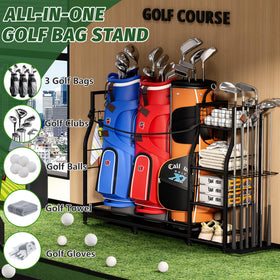 Jsskeeim Golf Bag Stand with S-hooks for towels and gloves
