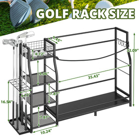Jsskeeim Golf Bag Stand dimensions and sturdy metal frame