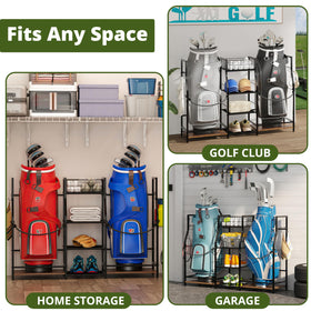 Jsskeeim two-bag capacity fits most garages and clubs.